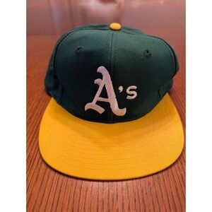 Oakland A's Snapback Hat Twins Twill Athletics MLB Vintage Green Yellow